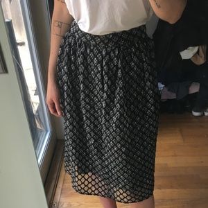 Zara Size S Lace Overlay A-Line Skirt